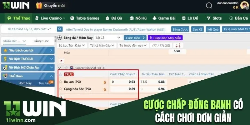 Cược chấp đồng banh có cách chơi đơn giản