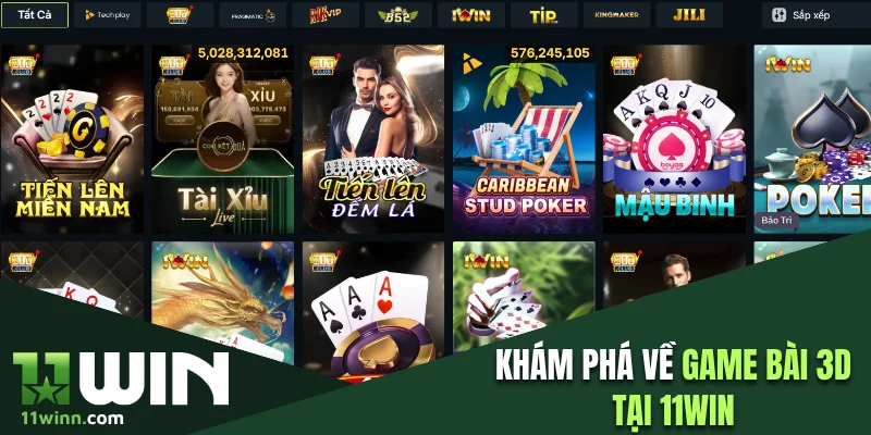 Khám phá về game bài 3D tại 11WIN